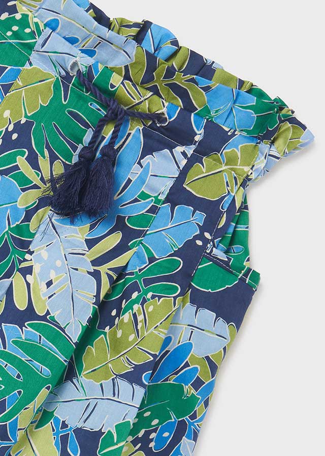 Falda-pantalón estampada de algodón para chica