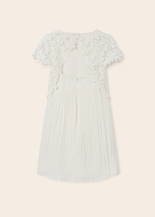 Vestido combinado de guipur para chica