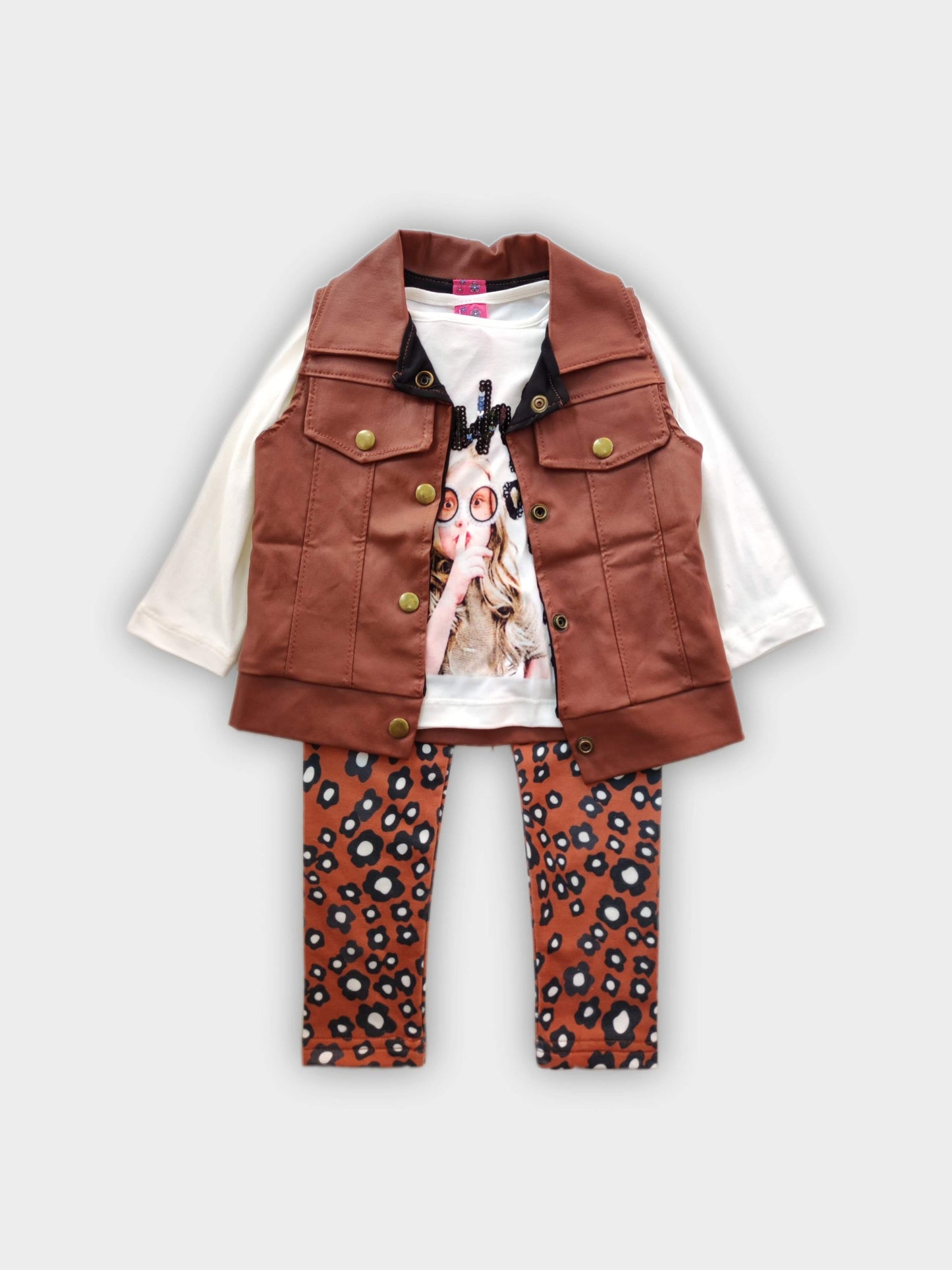 Conjunto para niña con chaleco