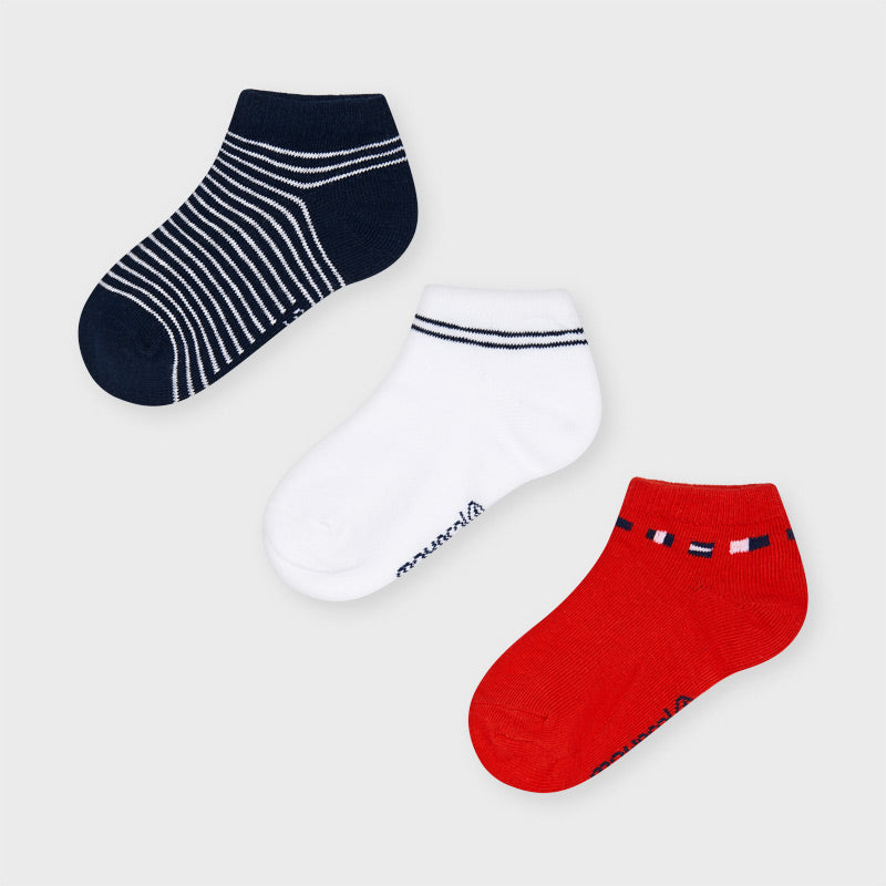 Calcetines cortos liso y rayas niño