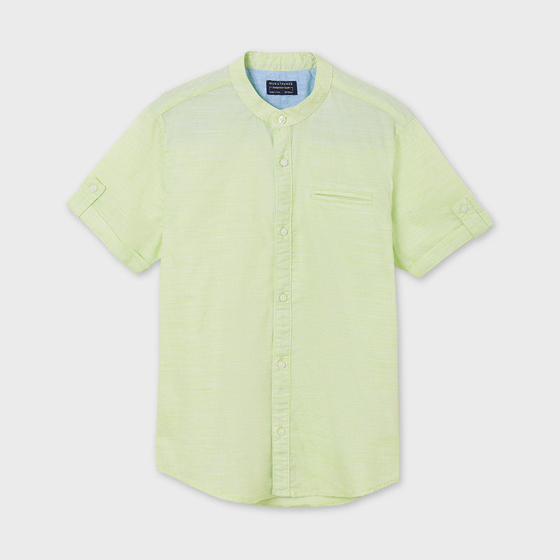 Camisa manga corta cuello mao chico