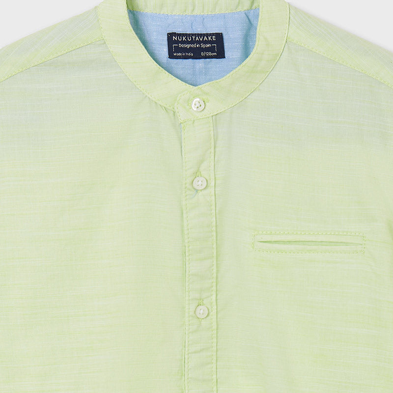 Camisa manga corta cuello mao chico
