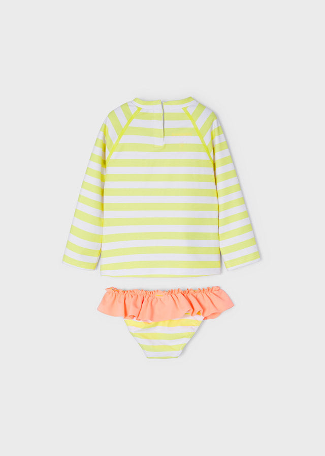 Conjunto traje de baño playera protección solar bebé niña
