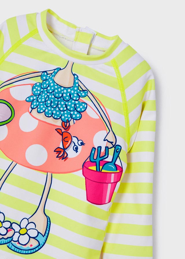Conjunto traje de baño playera protección solar bebé niña