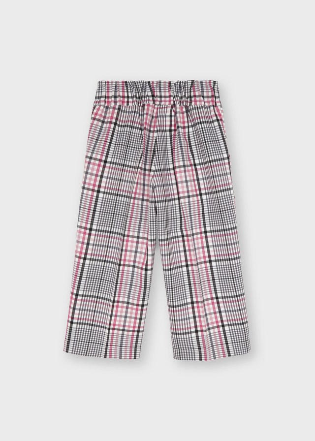 Pantalón cropped cuadros niña