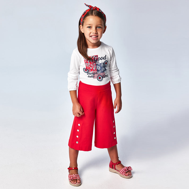 Pantalón culotte botones niña