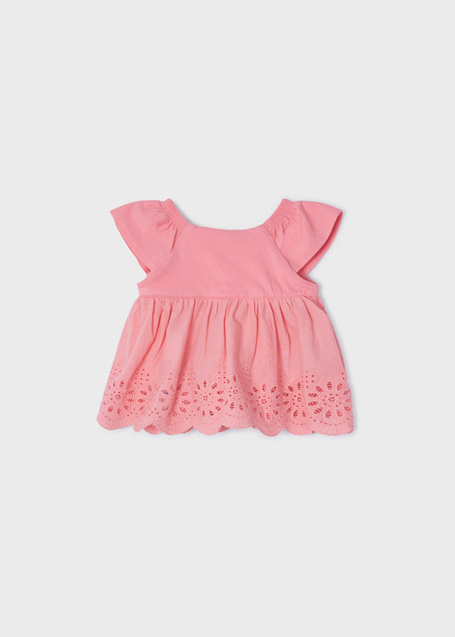 Playera manga corta combinada bebé niña