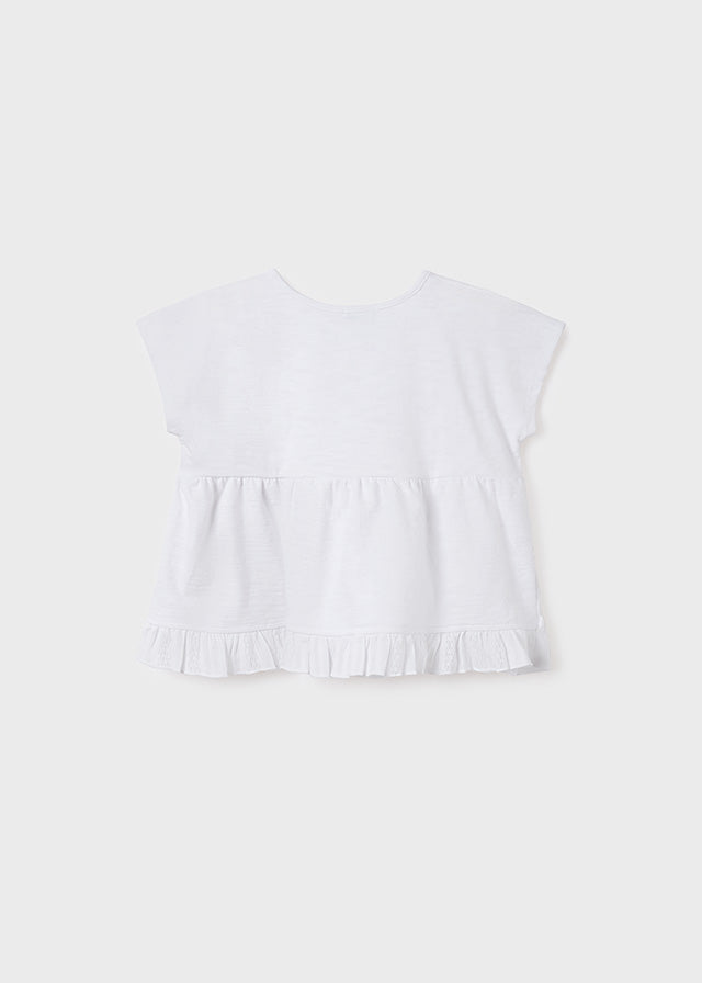 Playera manga corta combinada chica