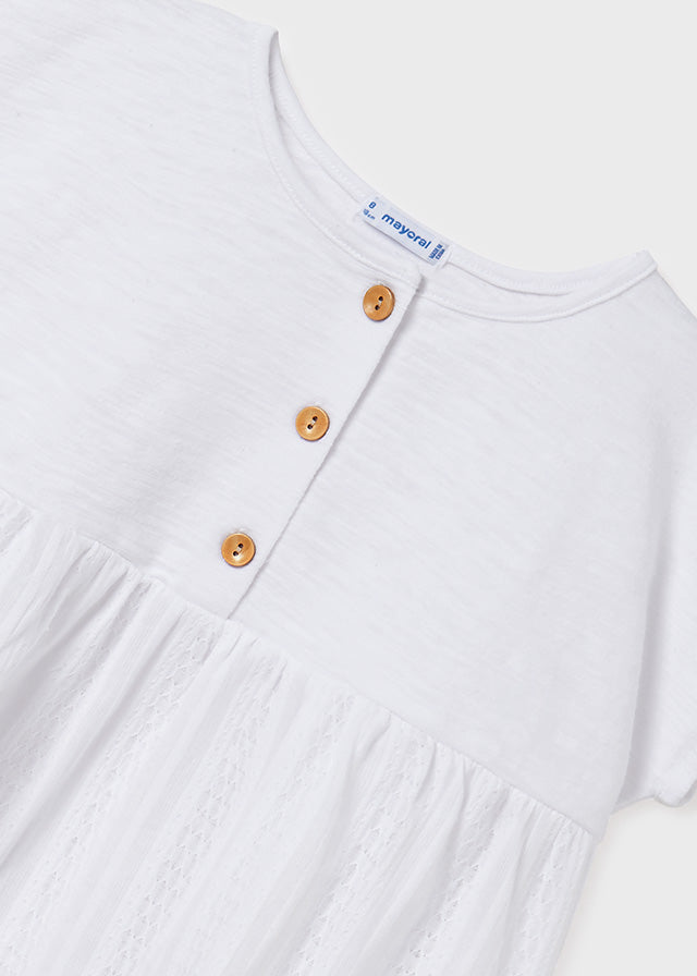Playera manga corta combinada chica