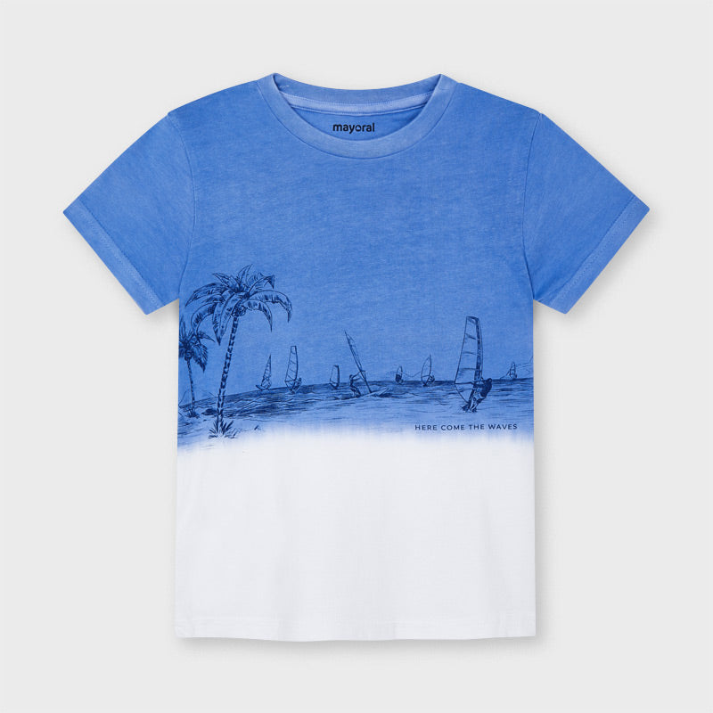 Playera manga corta dip dye niño