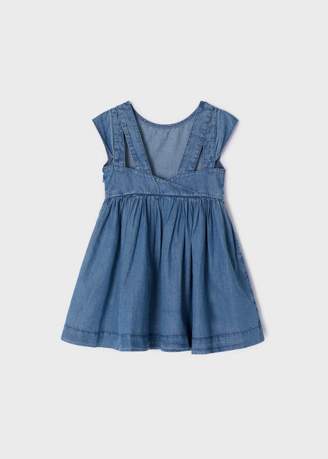 Vestido bolsillo moño niña