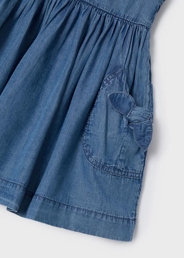 Vestido bolsillo moño niña
