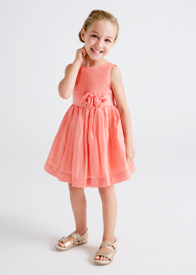 Vestido cinta flor niña