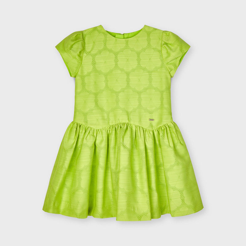 Vestido jacquard flor niña