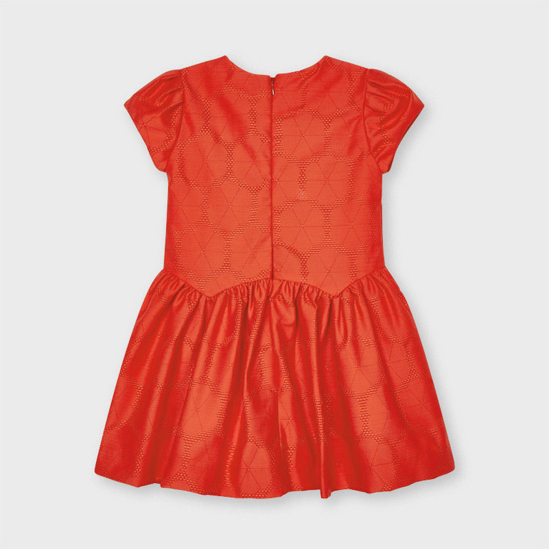Vestido jacquard flor niña