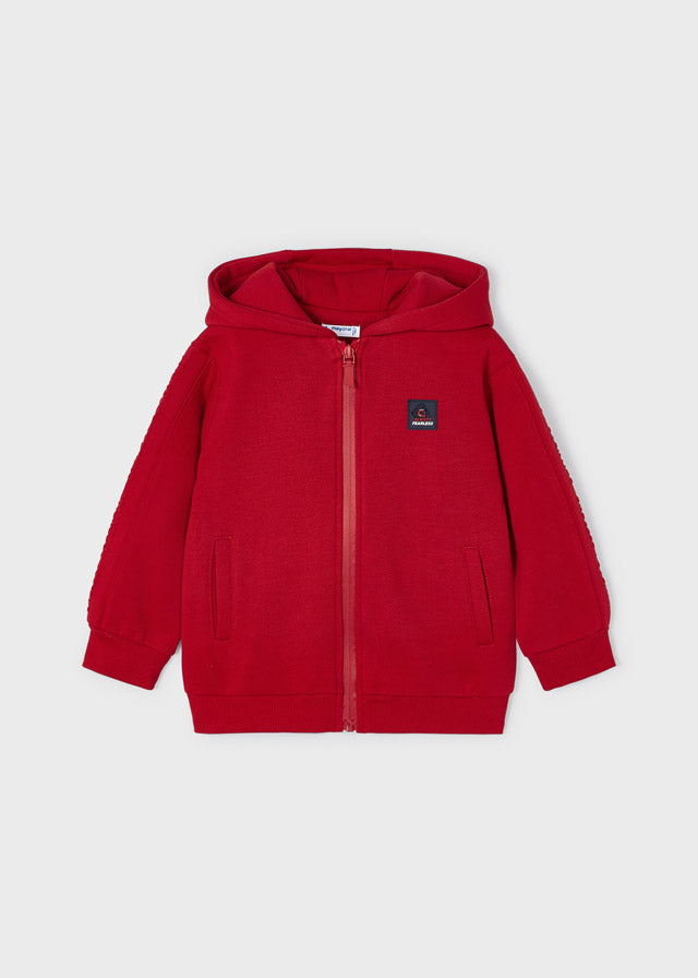 Sudadera cremallera adorno relieve niño