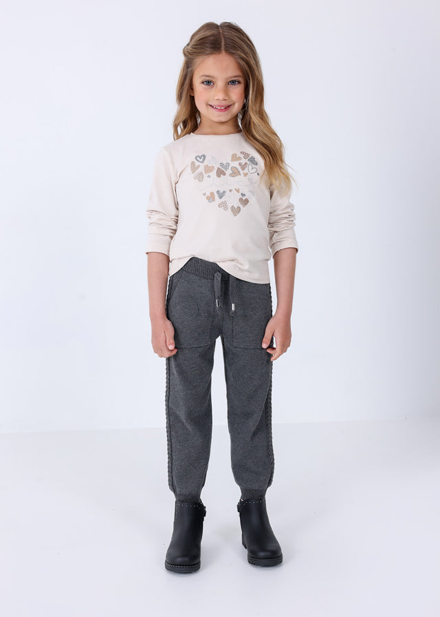 Pantalón jogger tricot niña