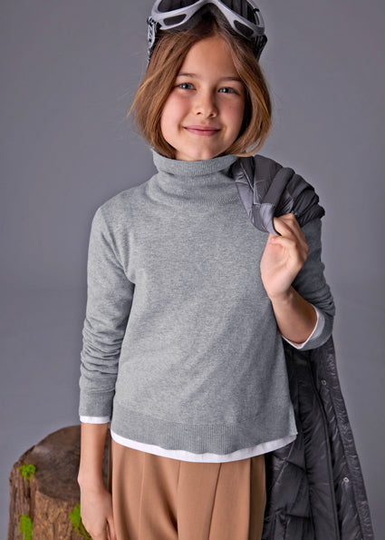 Blusa cuello alto básico chica