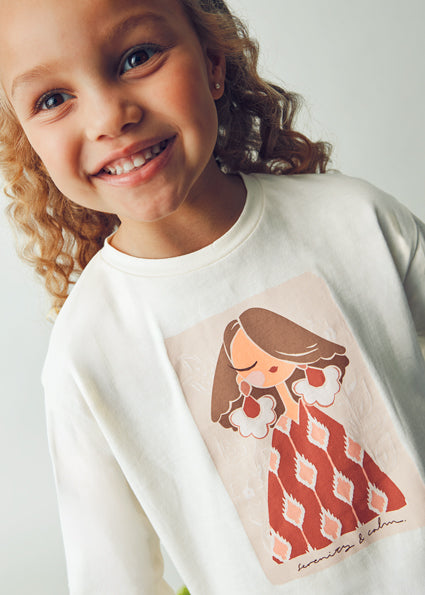 Playera con scrunchie niña