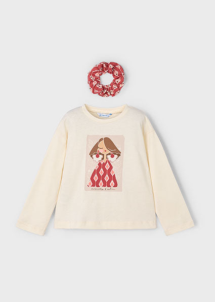 Playera con scrunchie niña