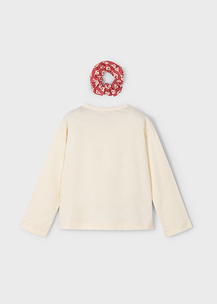 Playera con scrunchie niña