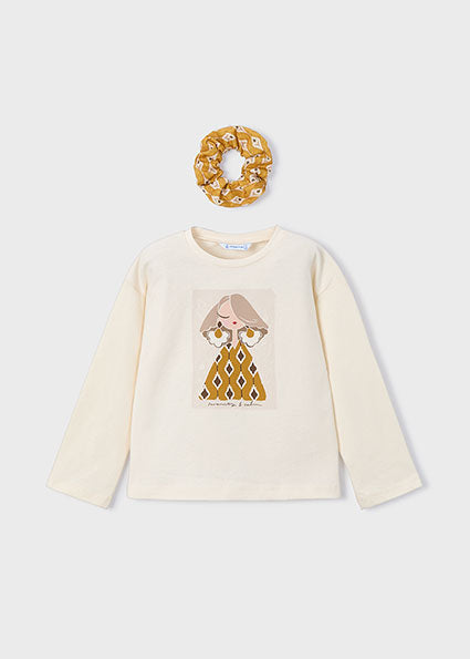 Playera con scrunchie niña
