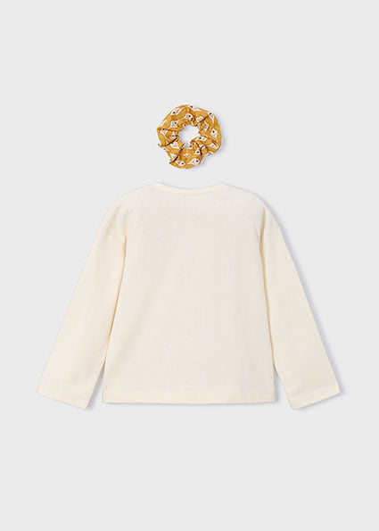 Playera con scrunchie niña