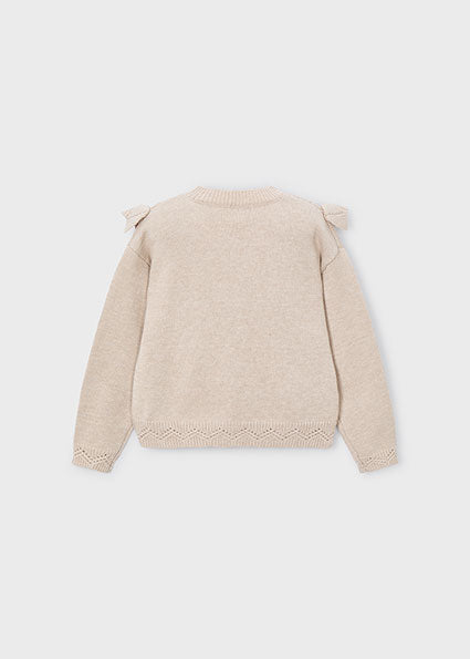 Suéter tricot calados niña