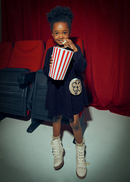 Vestido felpa con bolsa niña