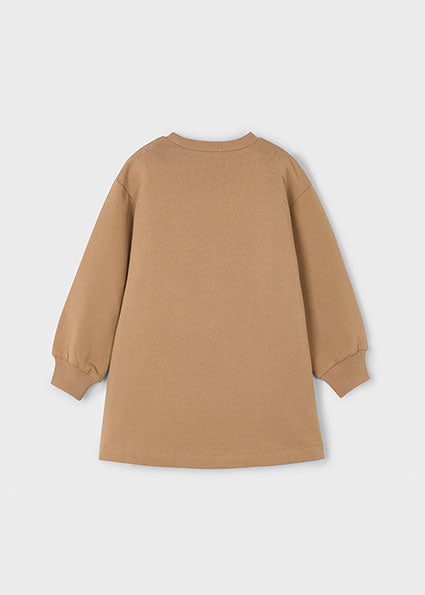 Vestido felpa gráfica niña