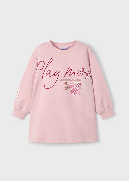 Vestido felpa gráfica niña