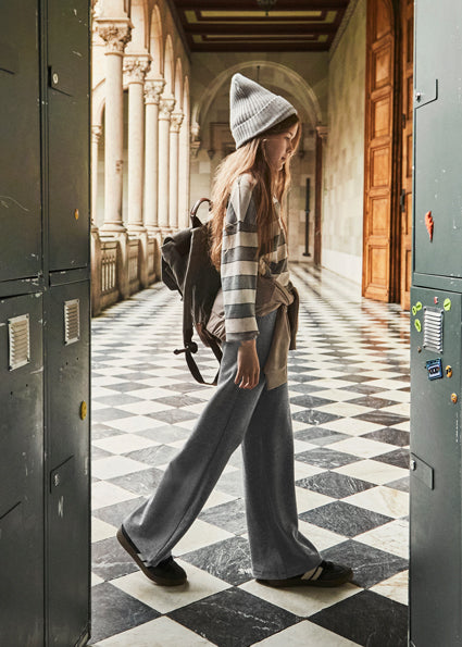 Conjunto pantalón y polo de rayas chica