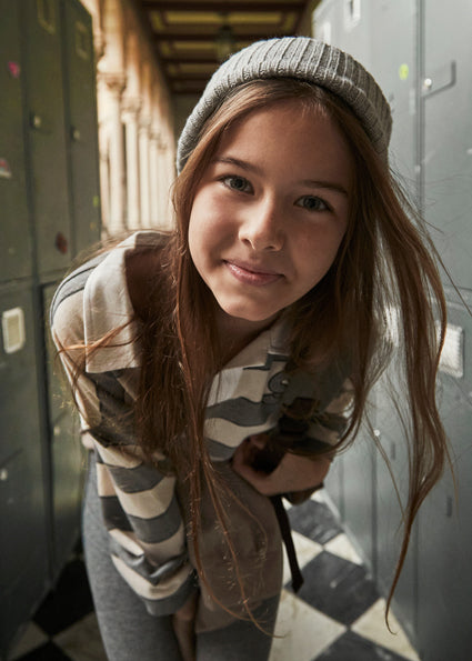 Conjunto pantalón y polo de rayas chica