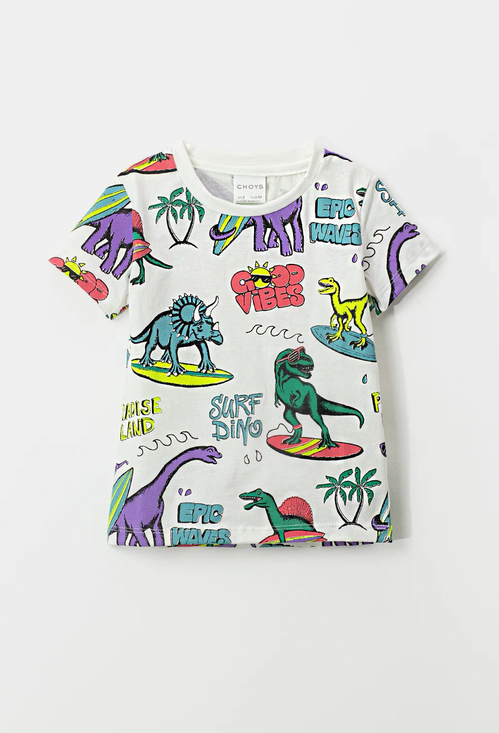 Playera con estampado de dinosaurios para niño