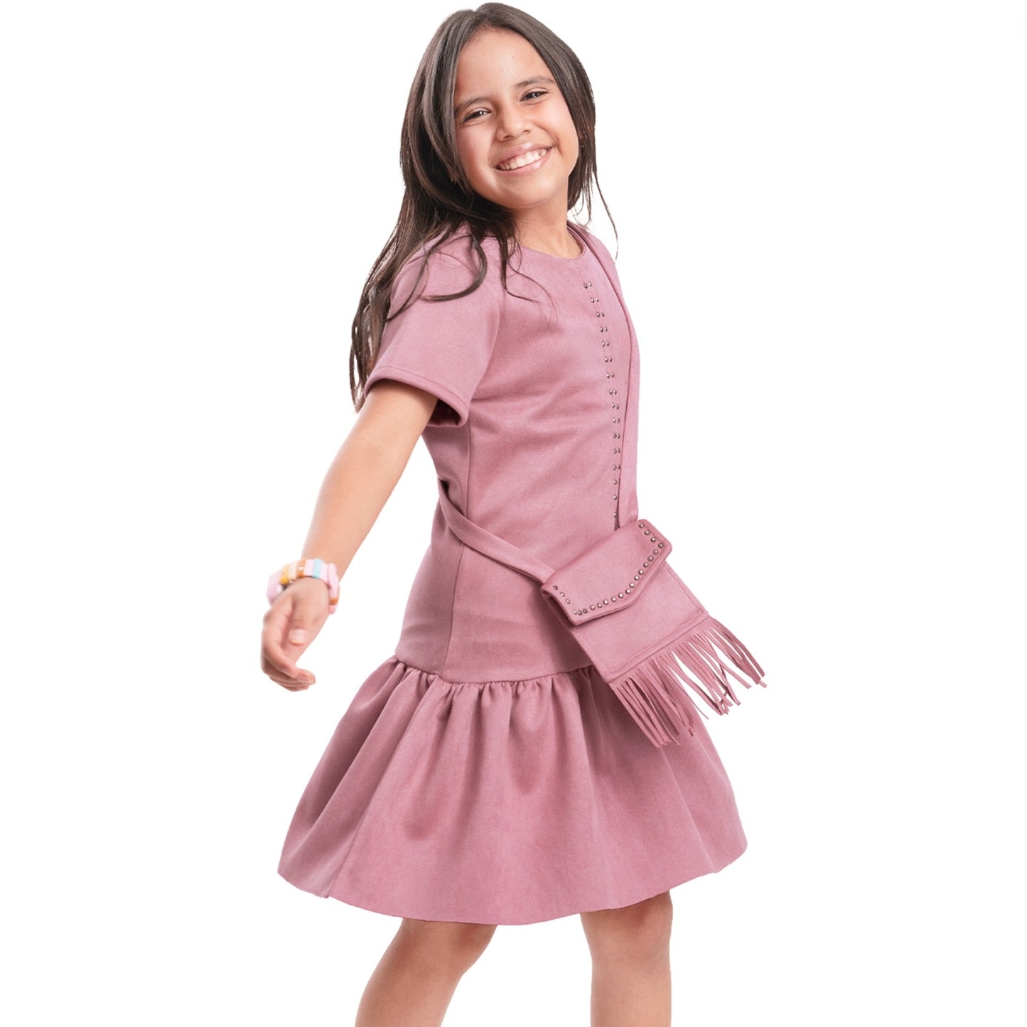 Vestido gamuza para niña