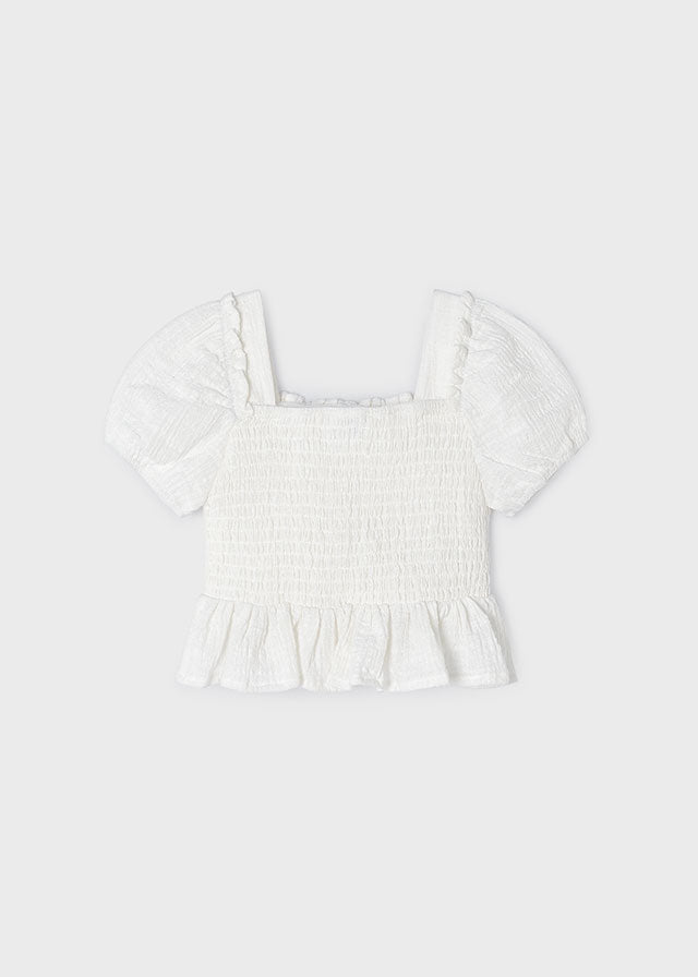 Blusa combinada croché niña