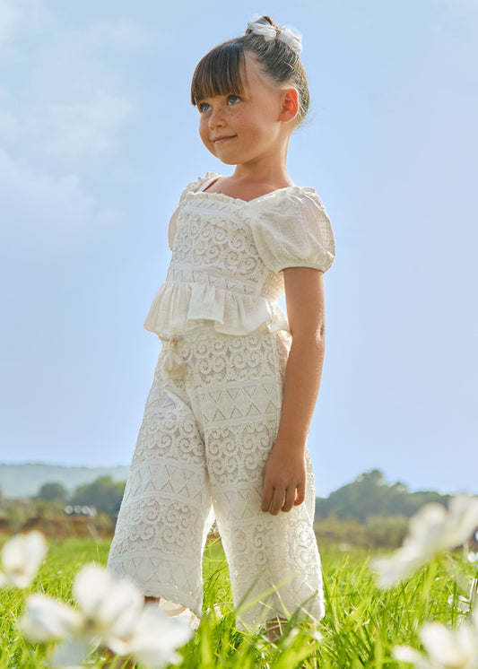 Pantalón culotte croché niña