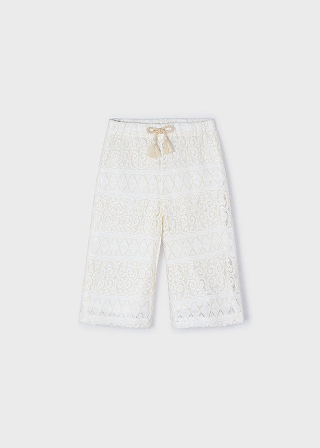 Pantalón culotte croché niña