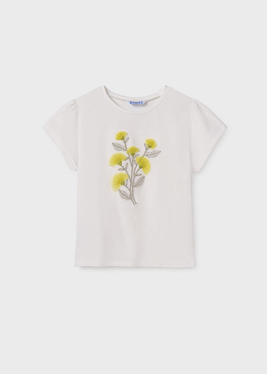 Playera flores bordadas chica