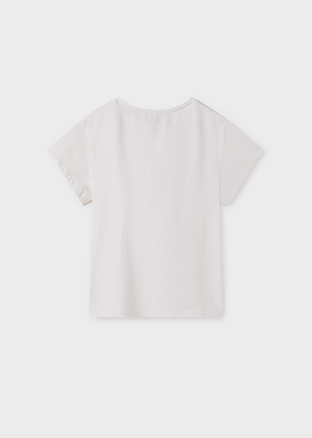 Playera letras metalizadas chica