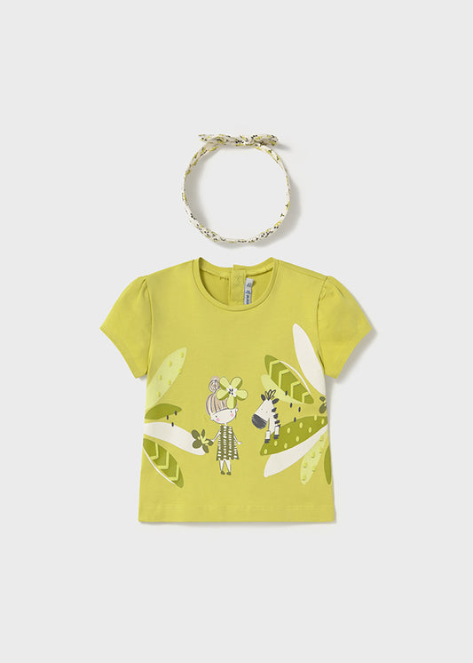 Playera con diadema estampada bebé