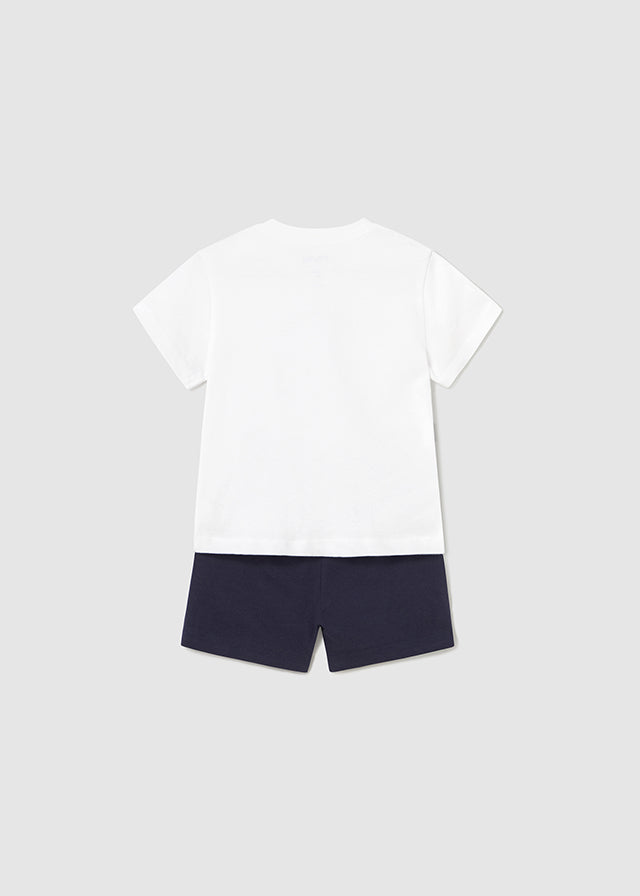 Conjunto bermuda y playera fondo marino bebé