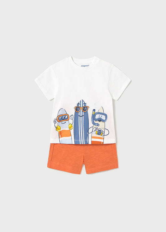 Conjunto bermuda y playera surf bebé