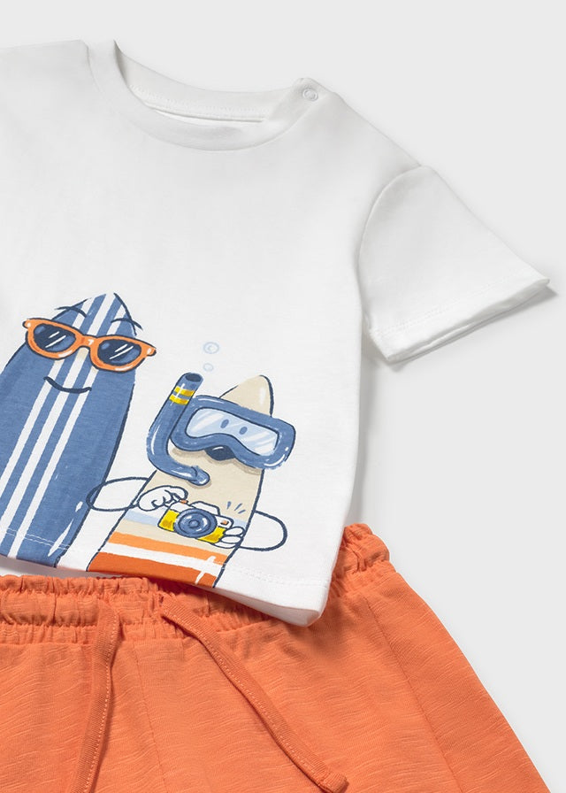 Conjunto bermuda y playera surf bebé