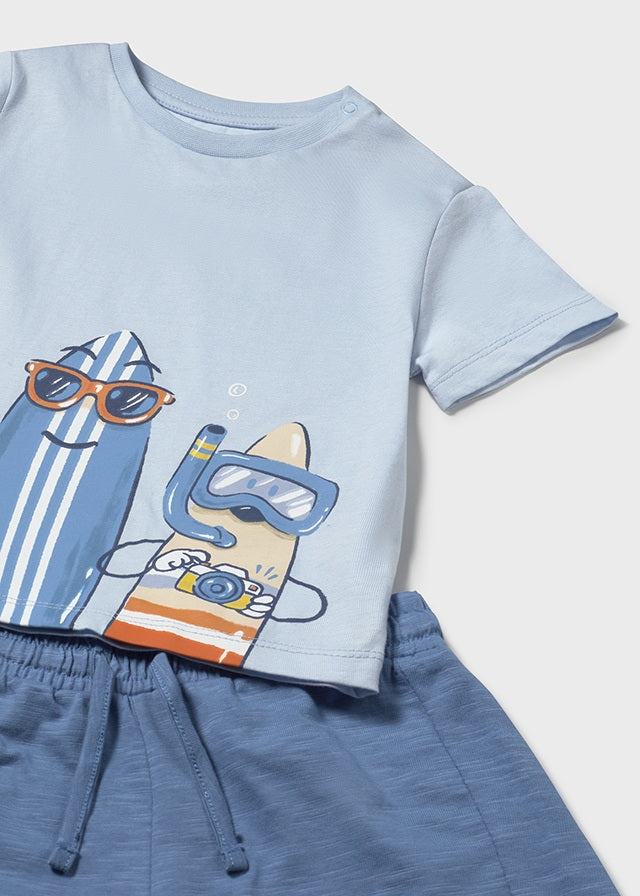 Conjunto bermuda y playera surf bebé