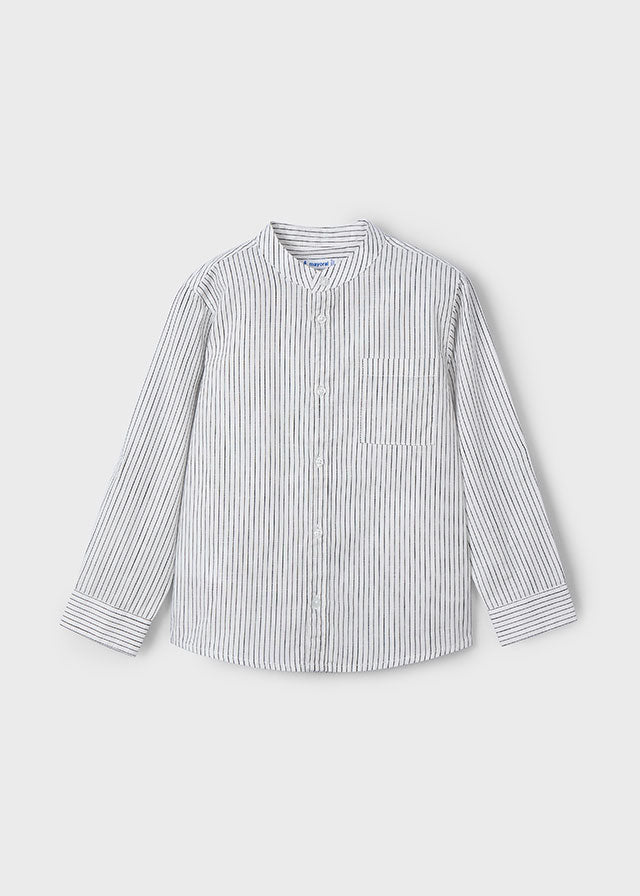 Camisa manga larga cuello mao rayas niño