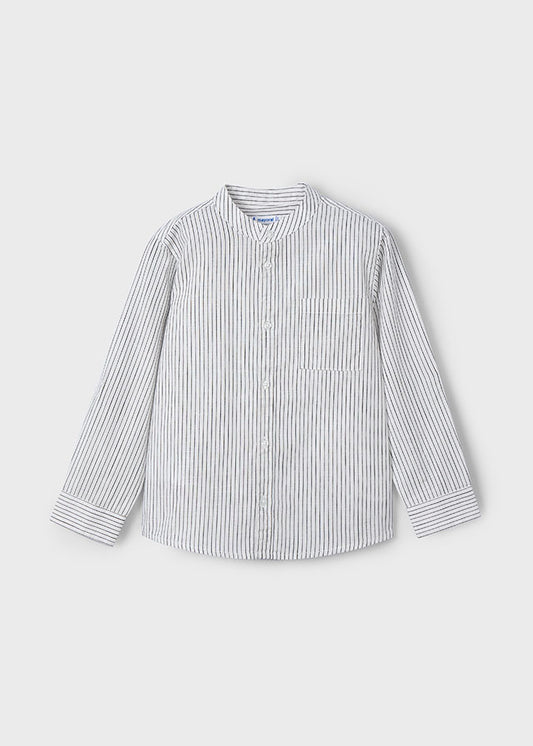 Camisa manga larga cuello mao rayas niño
