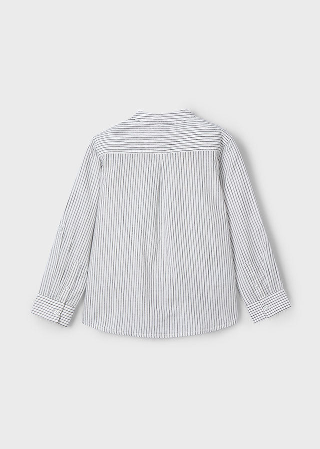 Camisa manga larga cuello mao rayas niño