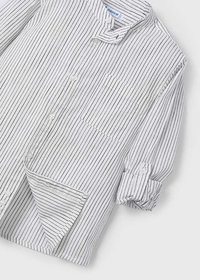 Camisa manga larga cuello mao rayas niño