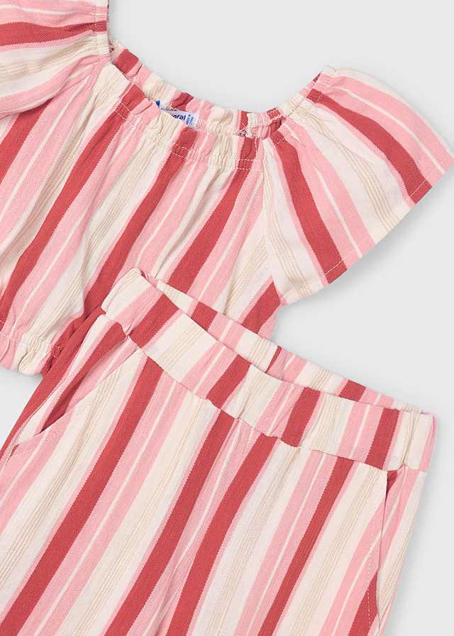 Conjunto de pantalón largo y playera rayas niña